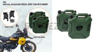 For Royal Enfield New Himalayan 450 RH-LH Green Jerry Can Pair with Mount